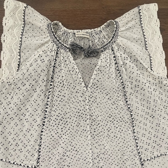 Ulla Johnson Rena Cream Top Flutter Sleeve Cotton - Picture 9 of 14